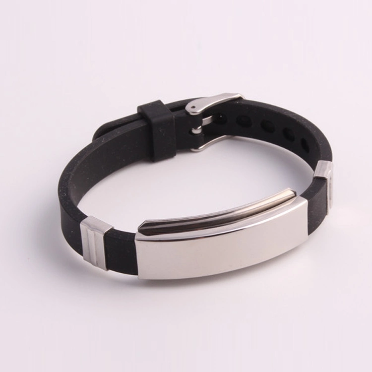 Drop Shipping Good Quality Personalized Stainless Steel Silicone ID Bracelet