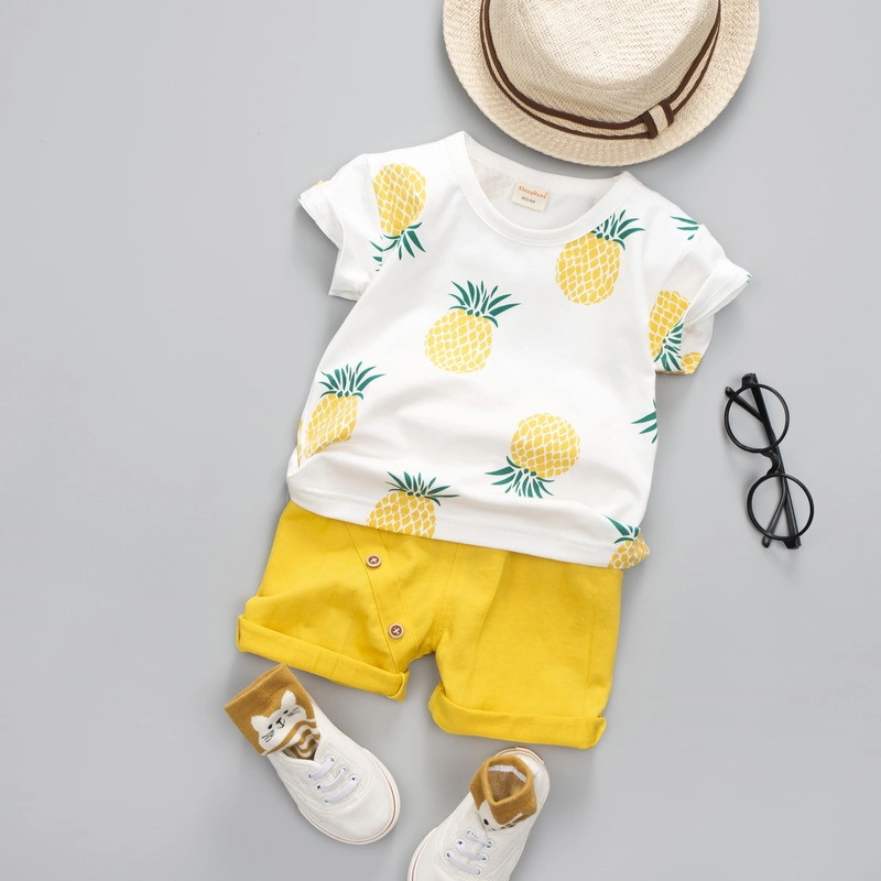 Summer Cute Design Baby Boy Clothing Sets Short-Sleeved Kid Shirt