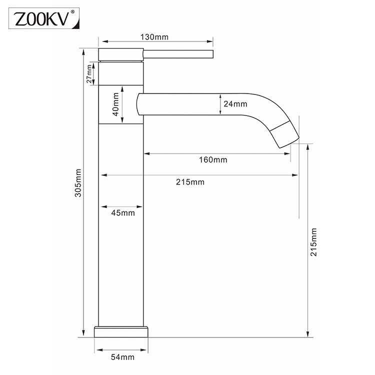 Taller Lavatory Messing Wasserhahn Mischer Befestigung Sanitär mit matt schwarz Finish Badezimmer Matt Schwarz Waschbecken Wasserhahn