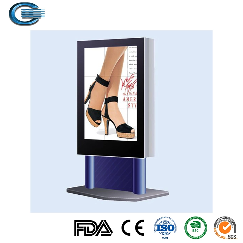 Huasheng Edge LED Module Aluminum Profile Exhibition Floor Poster Stand Double Sided Advertising Lightbox