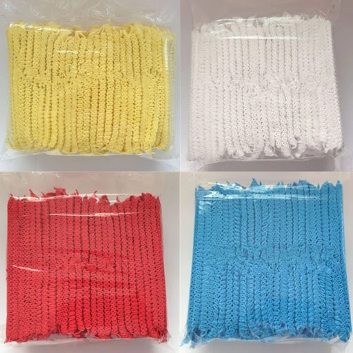 Lot de 100 couvre-têtes bleus de 24 po à capuchon en tissu bouffant jetable Filets à cheveux