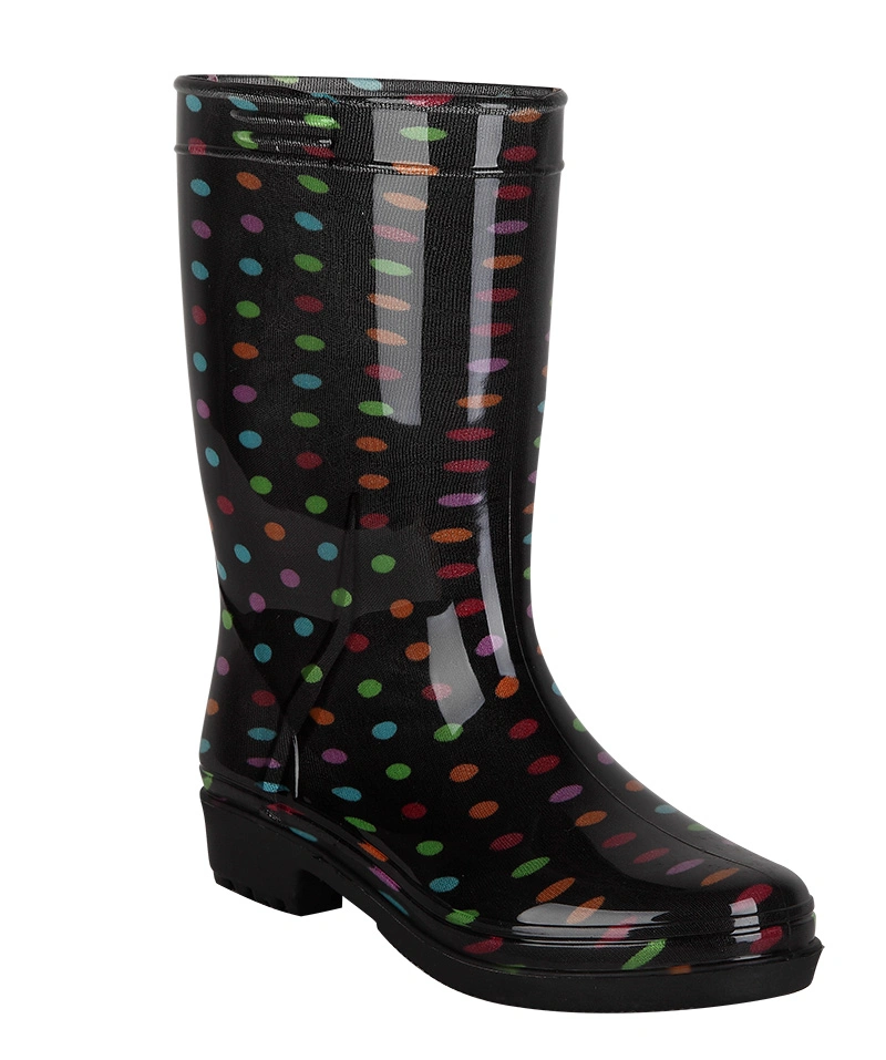 Fashion Medical Women PVC Transparent Rain Boots Knee High Wellington Gumboots