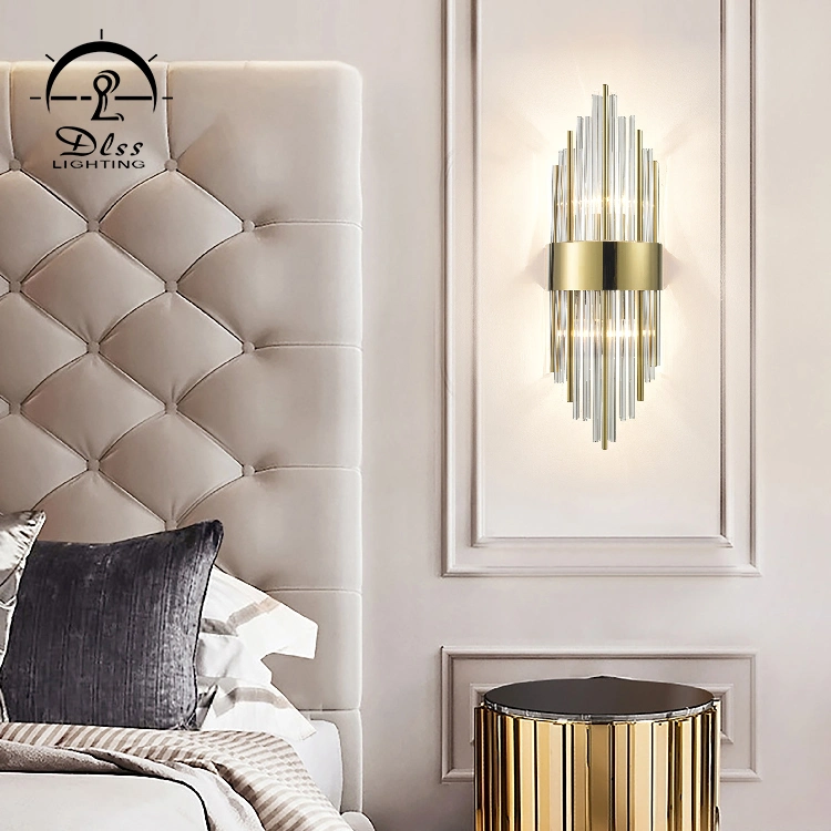 Candeeiro moderno LED Light Big Project Hotel Gold Home decorado Iluminação de parede