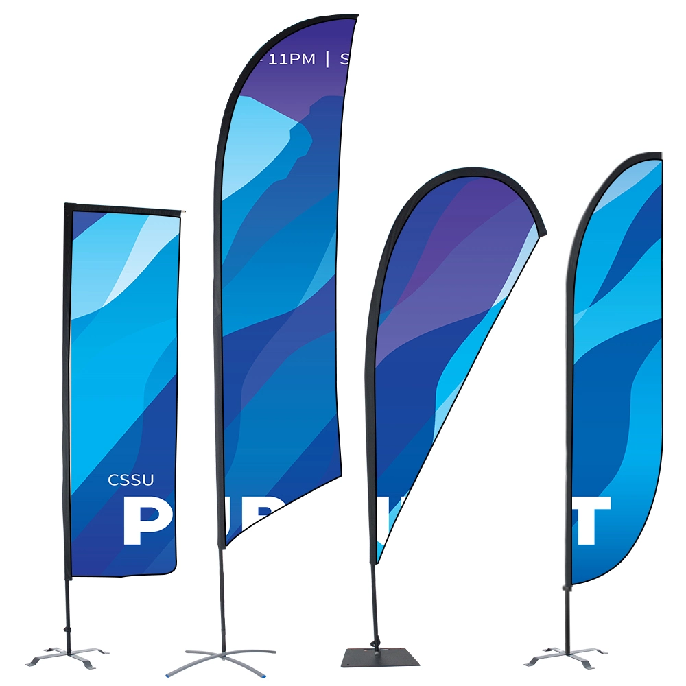 Cheap Outdoor Exhibition Welcome Advertising Flags Custom Pattern Feather Flag with Flagpole