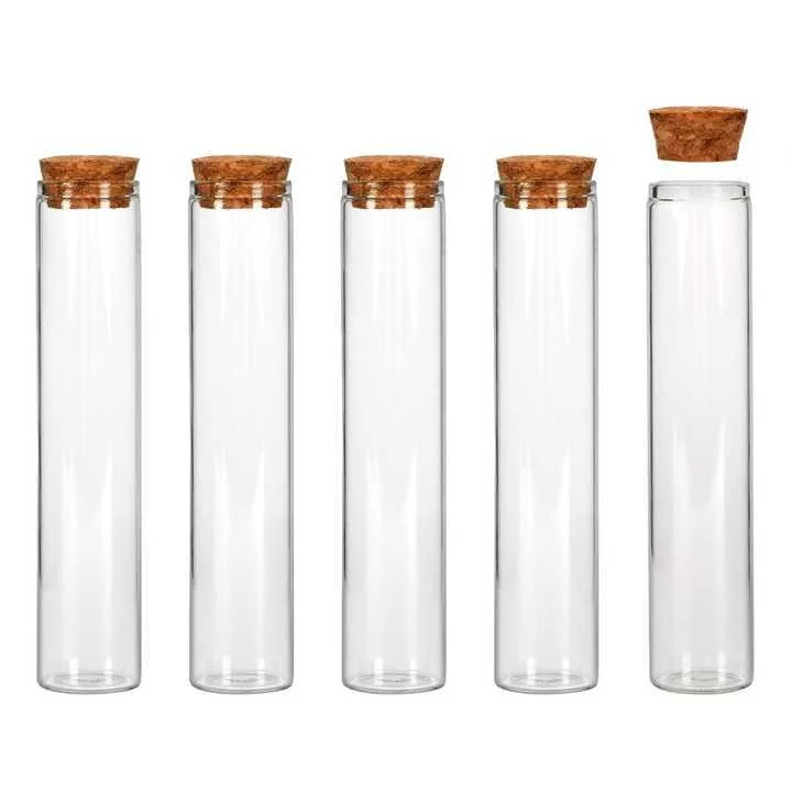 Oil Liquids Candy Packaging Tube Glass Test Tube with Stopper Caps