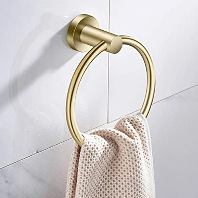 Stainless Steel Wall Mounted Towel Ring Bathroom Accessories Round Towel Holder Bathroom Towel Gold Rack Hanger