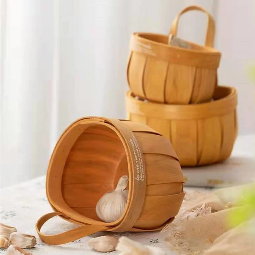 Eco-Friendly Portable Square Bottom Large Dirty Clothes Woven Wood Chips Storage Basket