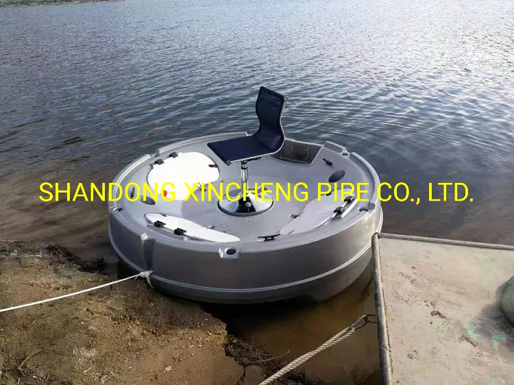 Round Fishing Boat Used in Water Recreation Facility by One Person