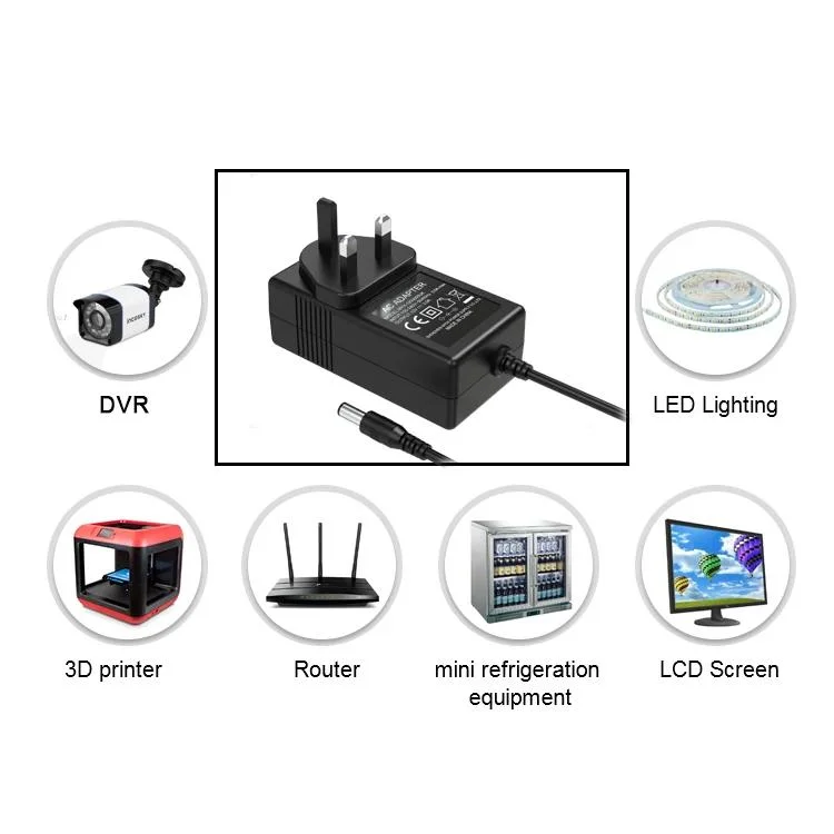 High quality/High cost performance  12V 3A European Power Adapter CE RoHS GS Certificated 36W UK Standard Wall Mounted 24V1.5A CCTV Camera Power Supply