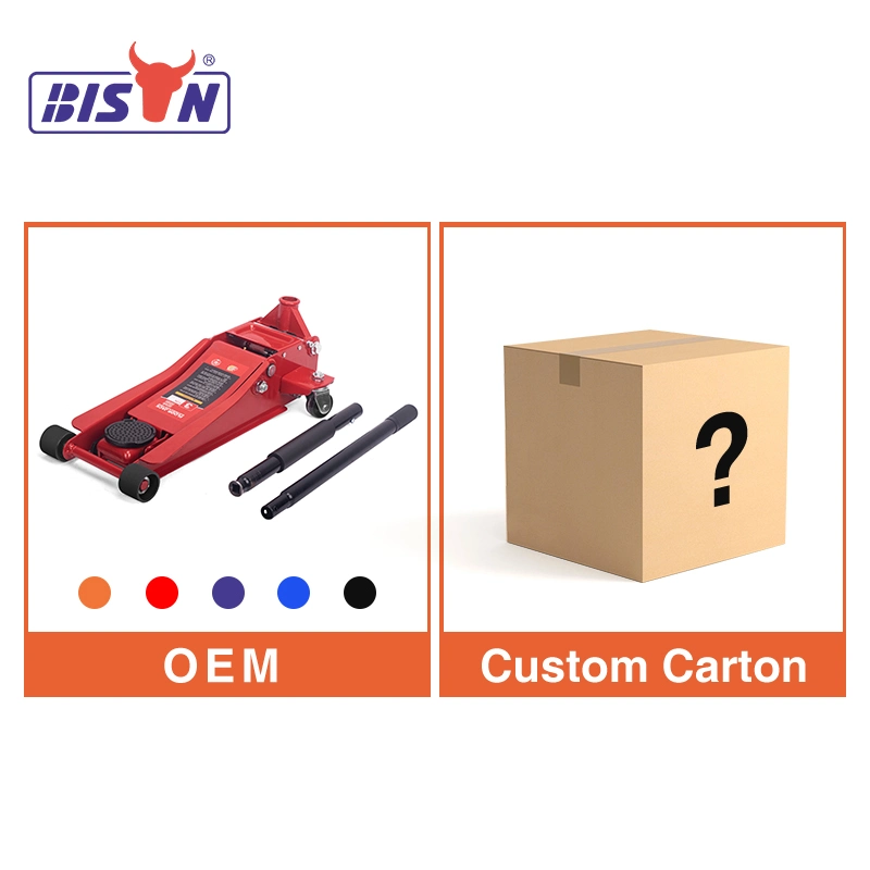 Bison China Supplier Easy Operation Power Hydraulic Floor Jack 3 Ton with Pressure Gauge