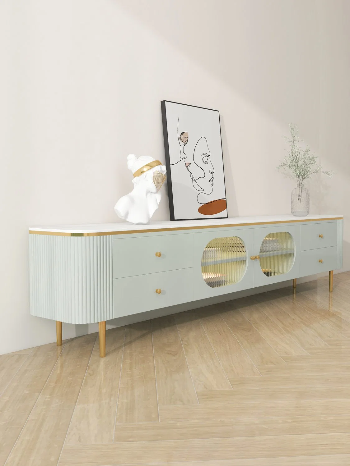 Rock Board TV Cabinet Eco-Friendly and Cost-Effective Wholesale/Supplier TV Stands