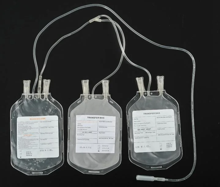 High Quality Disposable Single Blood Bag Cpda-1 250 350 450 500 Blood Collection Bag with Needle Protector/Collection Tube/Sampling Pouch