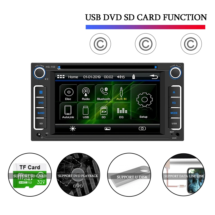 2 DIN 7018b Radio Car Reproductor de DVD de 7 pulgadas para coche Pantalla táctil Radio MP5 Music Player