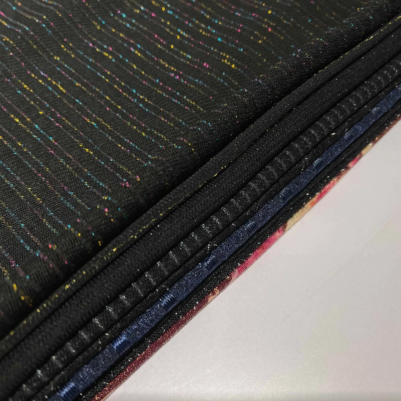 2022 Popular Polyester Nylon Spandex Metallic Mesh Lace Fabric for Garment Fabric