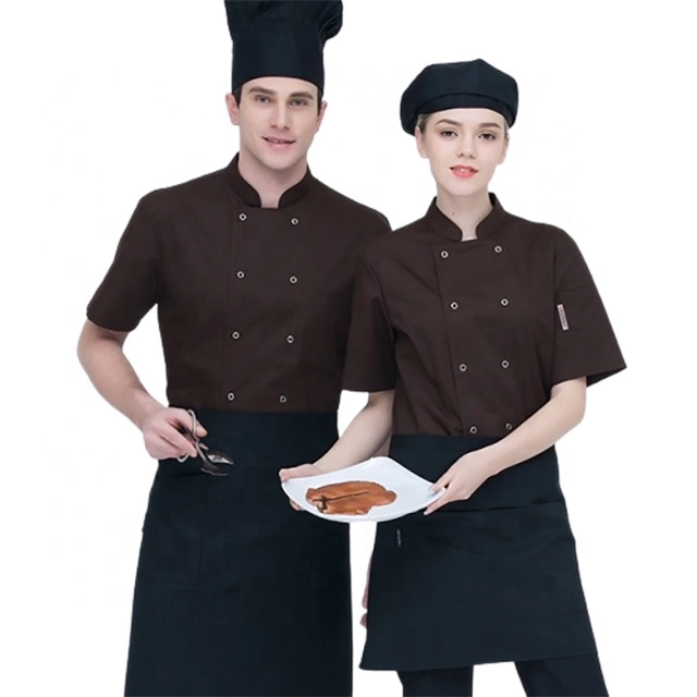 Trabalhe uniforme de manga curta Coat Hotel Restaurante Chef Uniform Kitchen Chef