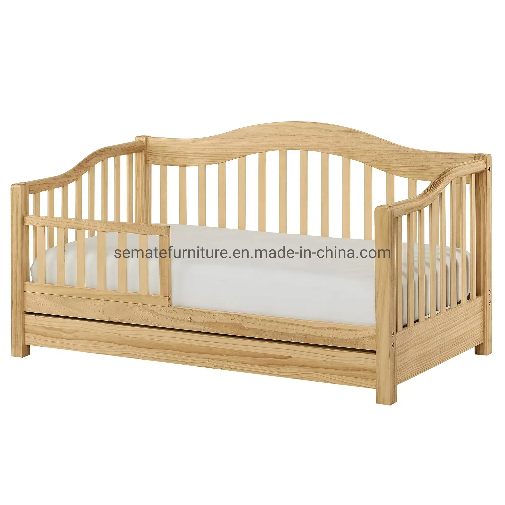 Factory Custom Design Kids Furniture Wooden Bed Frame Kids Toddler Bed with Safety Rail