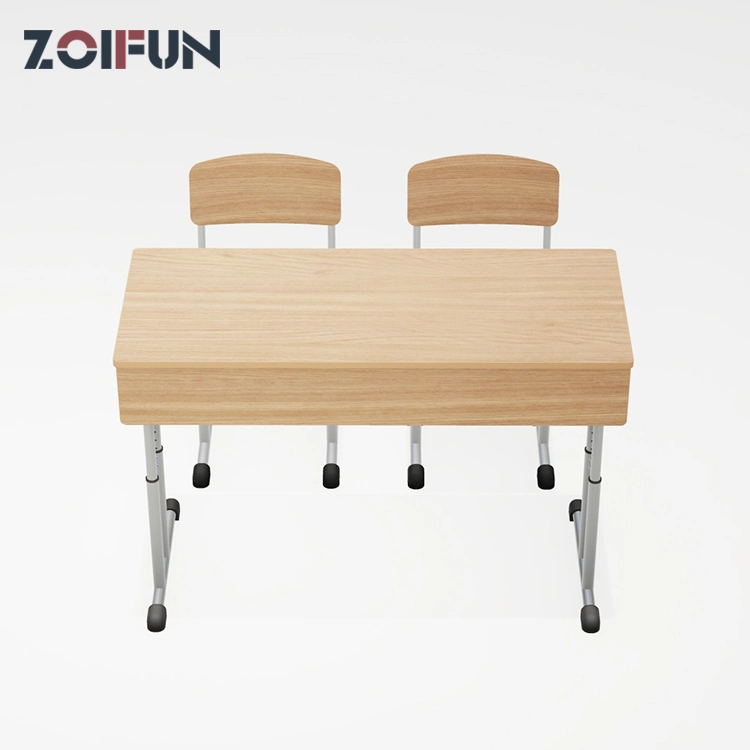 China Manufacture Factory Two Seats Double Person Table MDF Wooden Set School Study Student Equipment