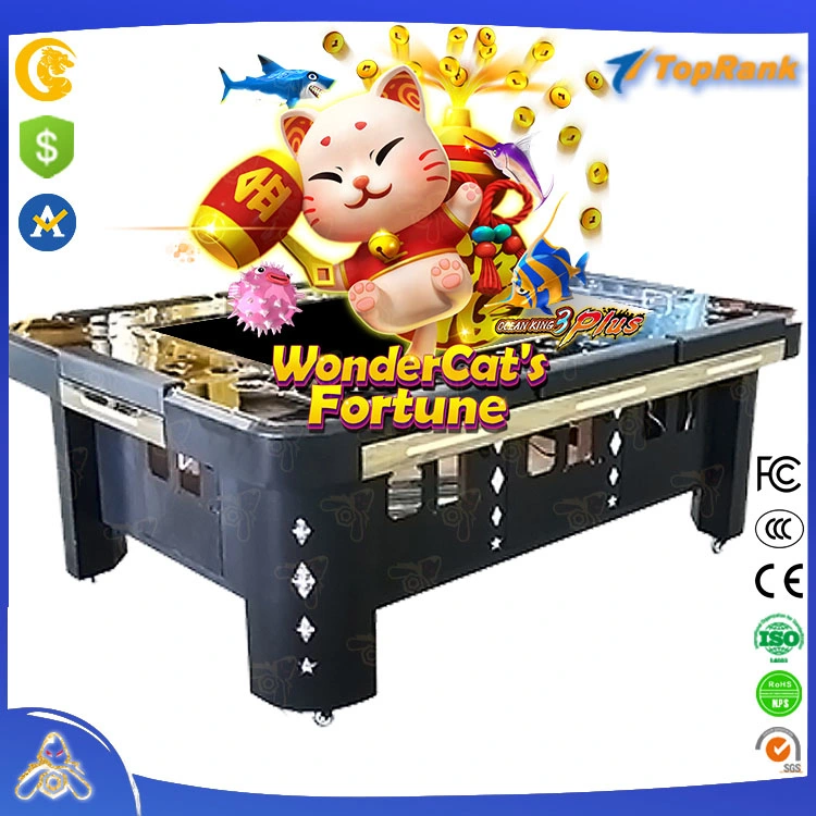 2023 Popular la celebración de 55 pulgadas de alta Crazy Arcade Metal Juegos de Casino juego Gabinete 8 Player Fish Hunter máquinas Tabla Wonder Cat's Fortune