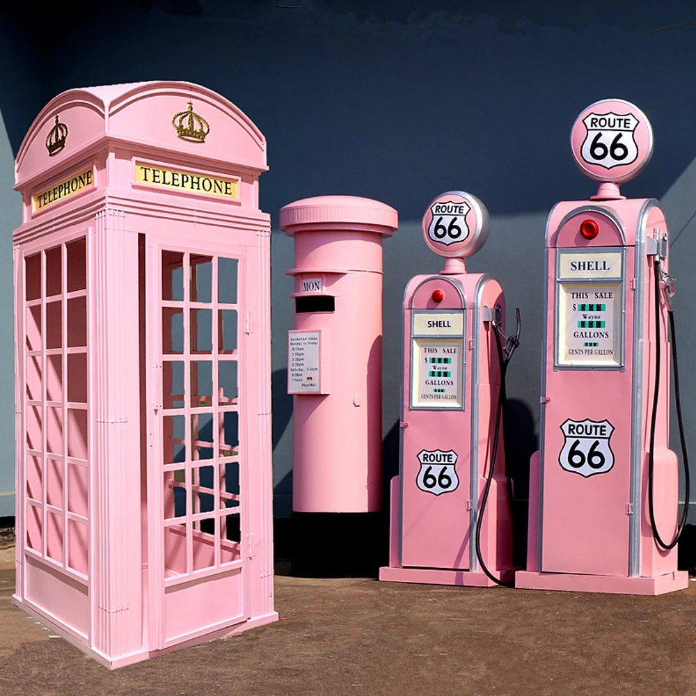 Europe Style London Pink Telephone Booth / Red Phone Booth Decoration for Wedding Decor