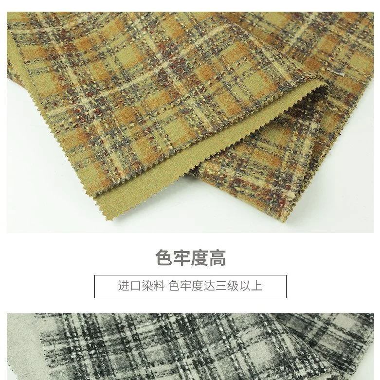 High quality/High cost performance Fashion Warm Double-Sided Wool/Oth Blended Tweed Fabric for Coat and Suit in Autumn and Winter