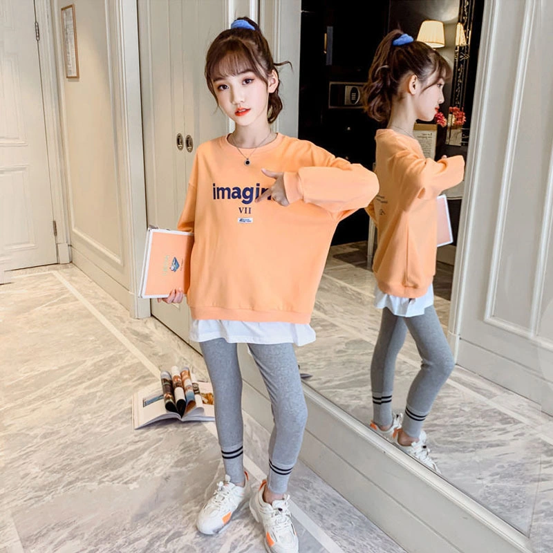 2022 Girls Clothing Autumn Spring Set New Fashion Letter Print Tops Leggings Pants 2PCS Tracksuit Children Outfit Kids Wear