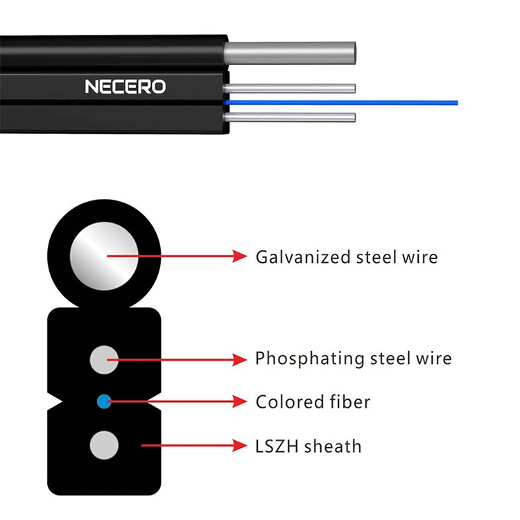 Gjyxch Outdoor 2 Core G. 657A FTTH Drop Cable Optical Fiber Cable