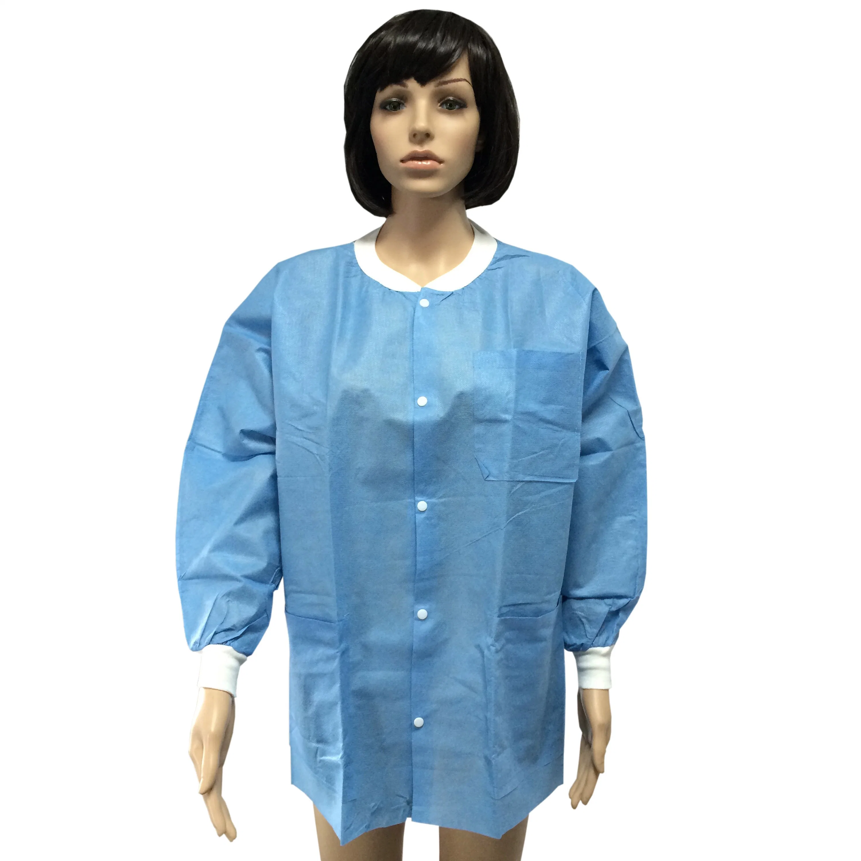 Nonwoven Waterproof Lab Coat, Disposable Acid Resistant Lab Coat