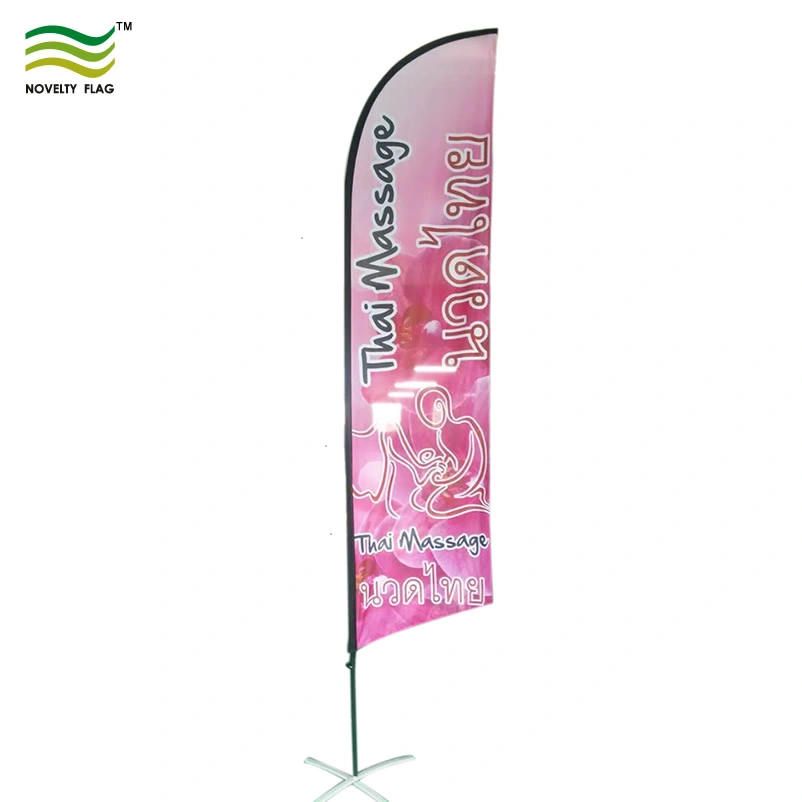 120GSM Knitted Polyester Custom Design Feather Flag with Cross Base (J-NF04F06014)