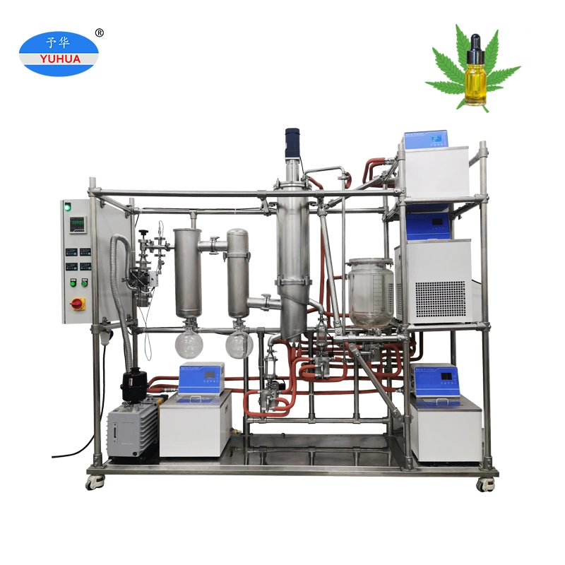 Yuhua 1-5L Stainless Steel Three Stage Condensed Short Path Oil Molecular Distillation Evaporator