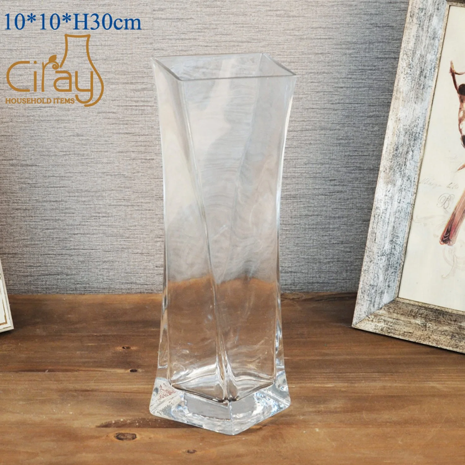 Wholesale Tall Twisted Wedding Decoration High Clear Glass Vase New Design