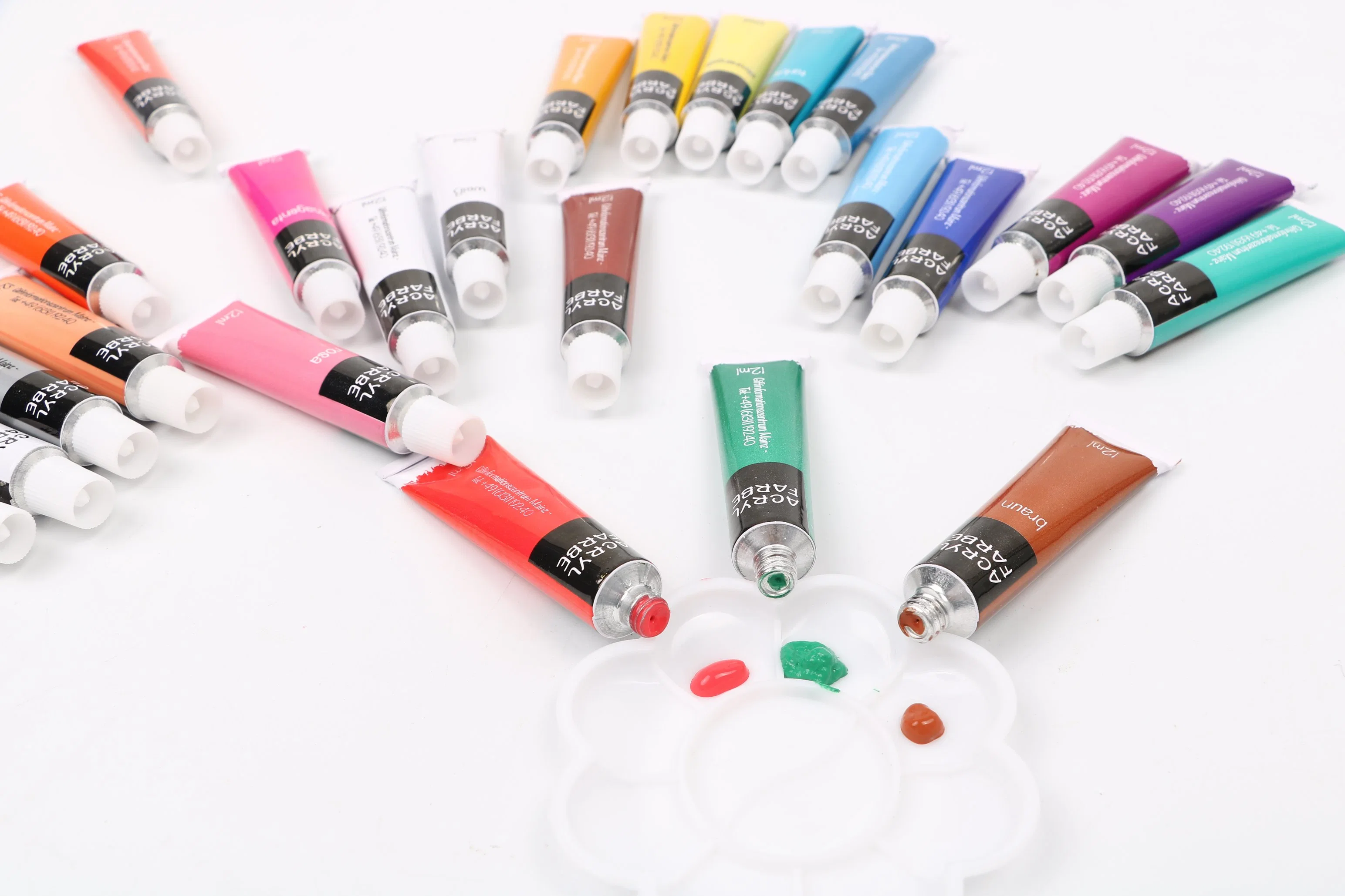 China Cheap OEM Supplier 12ml Aluminum Tube 24 Colors Acrylic Color Drawing Paint for Kids