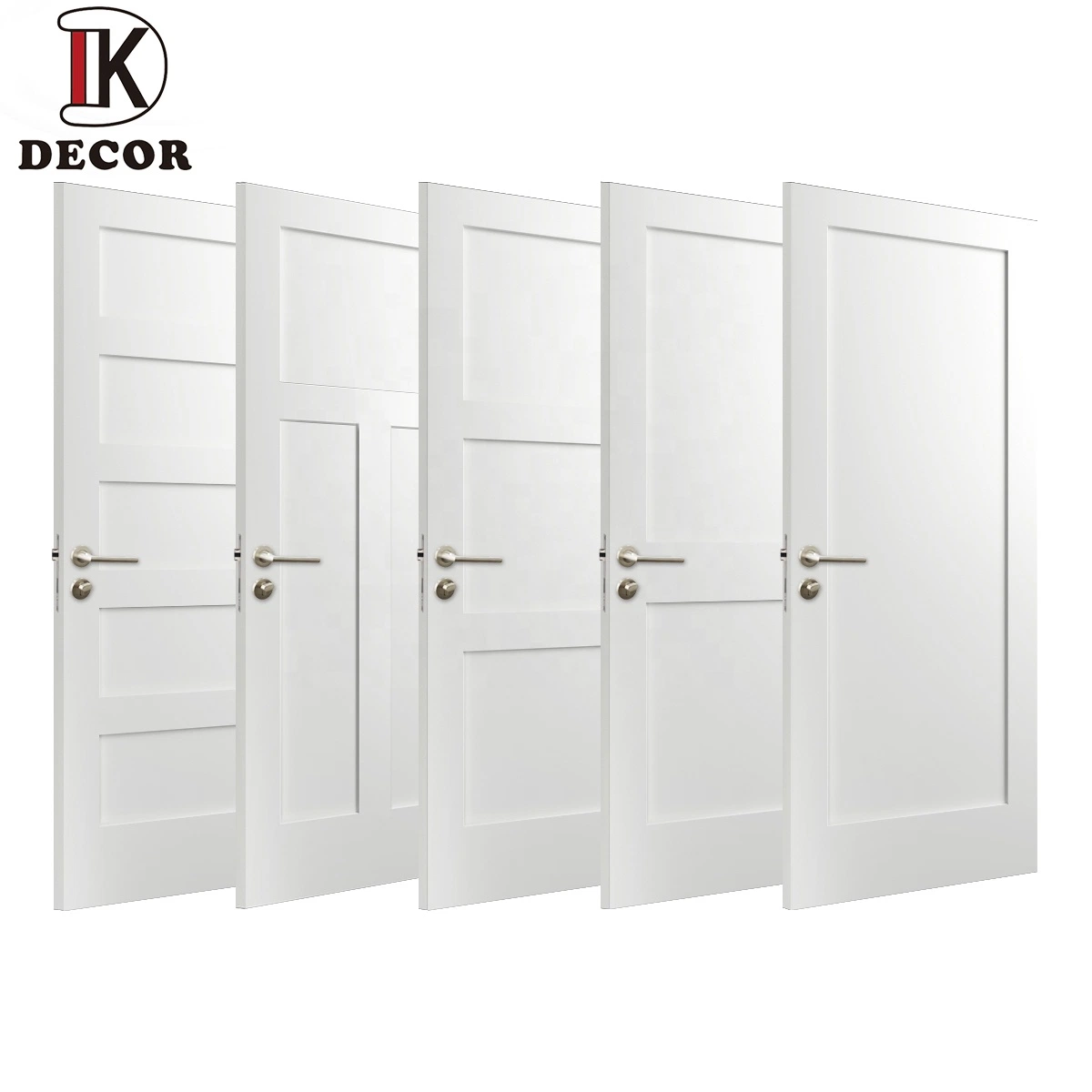 Precio de fábrica Blanco primer MDF 1 Panel Interior dormitorio de madera Puerta del agitador