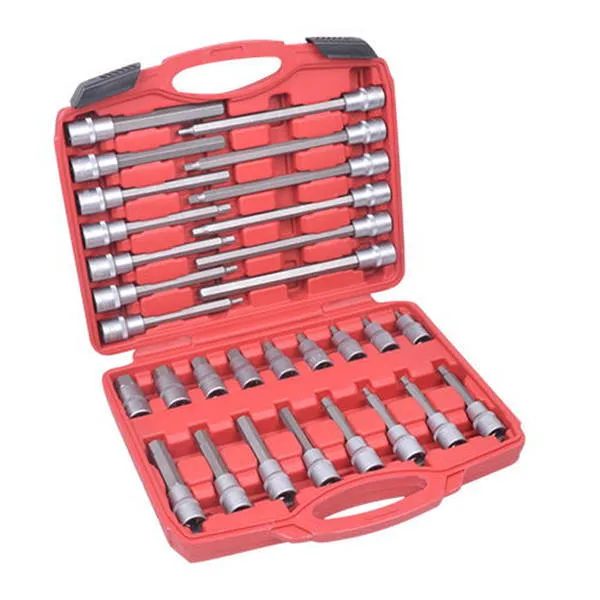 DNT Chinese Factory Supplier Auto Tools 30 PC Hardware Tool Kit 1/2" Dr Hex Torx Bit Socket Set for Car Repair