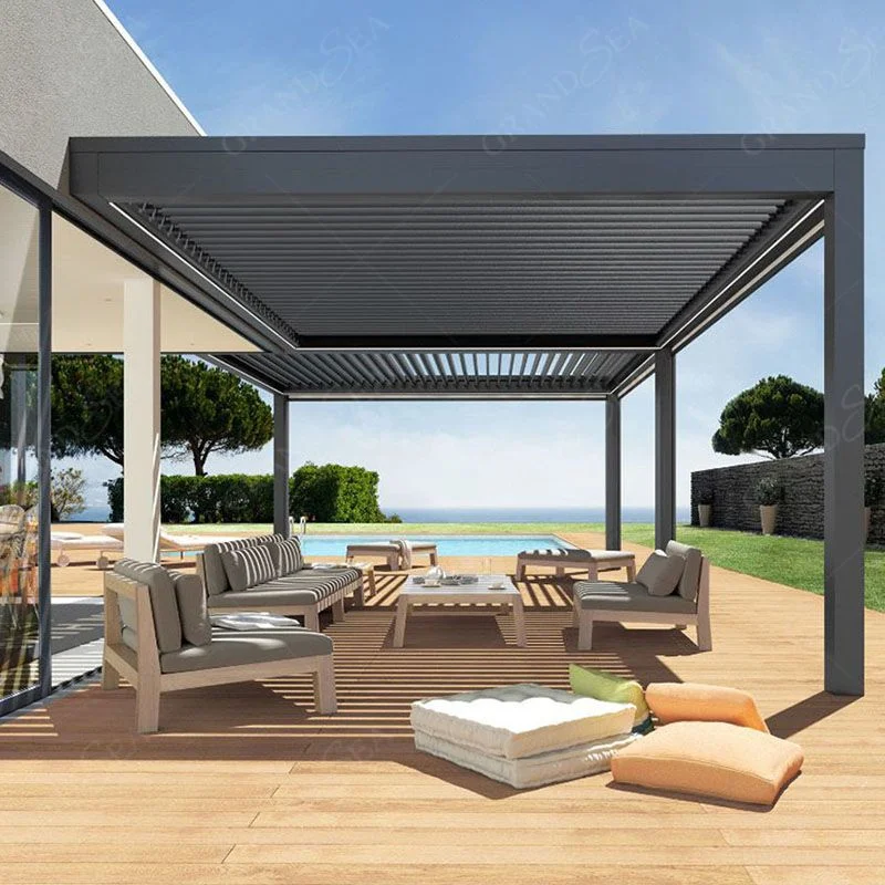 Handy Electric Retractable Louvered Pergola Outdoor Patio Exterior Aluminium Pergola Canopy