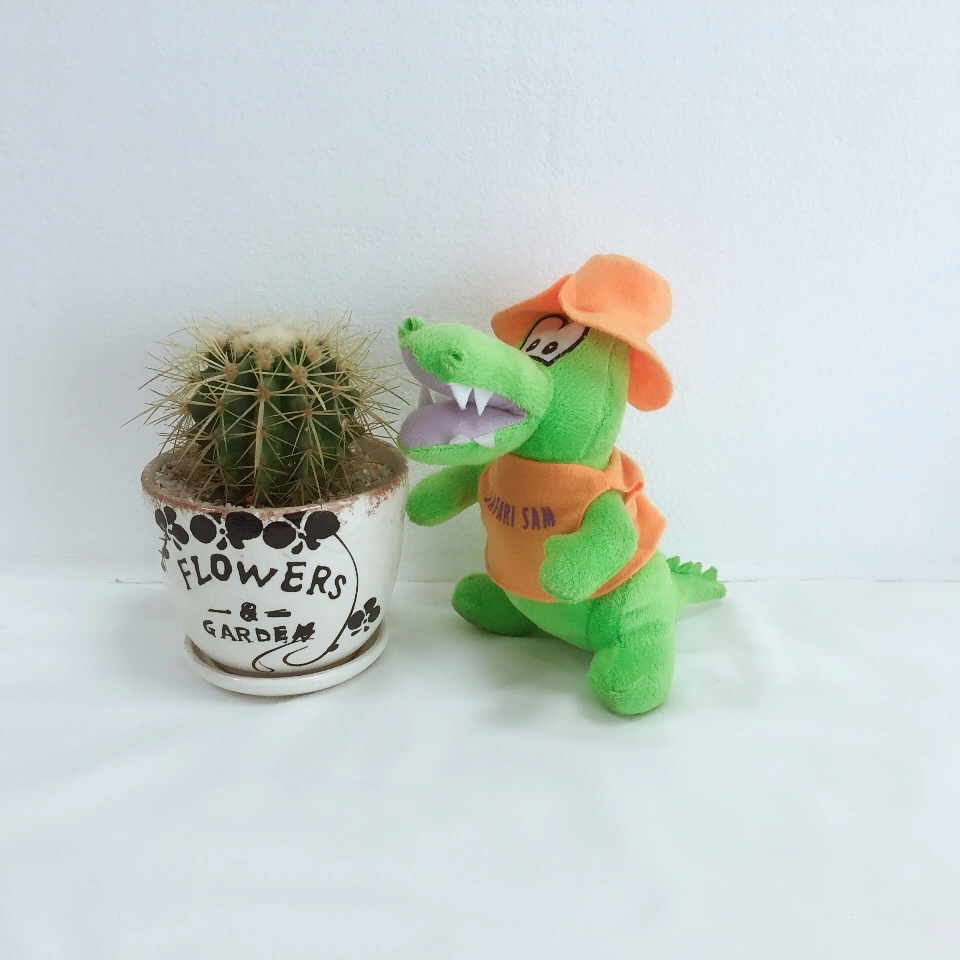 Mini Plush Cloth Animal Stuffed Crocodile Toy with Hat