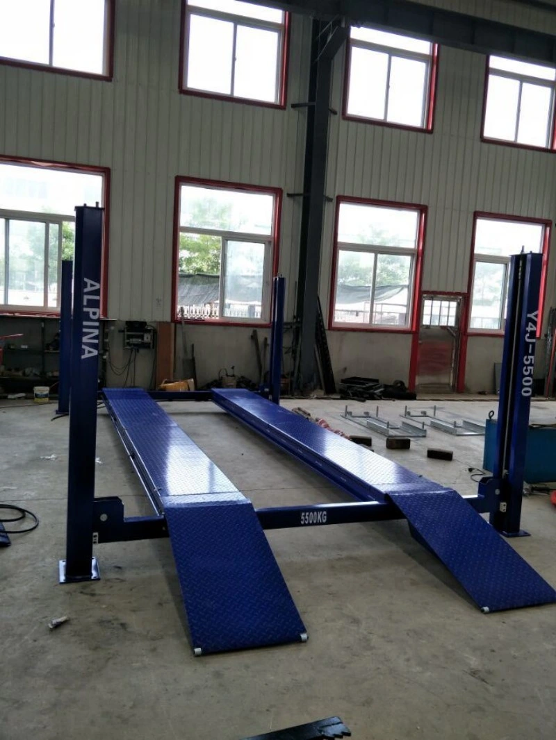 5.5 Tons Four Post Car Lift for Alignment with 18 Months Warranty