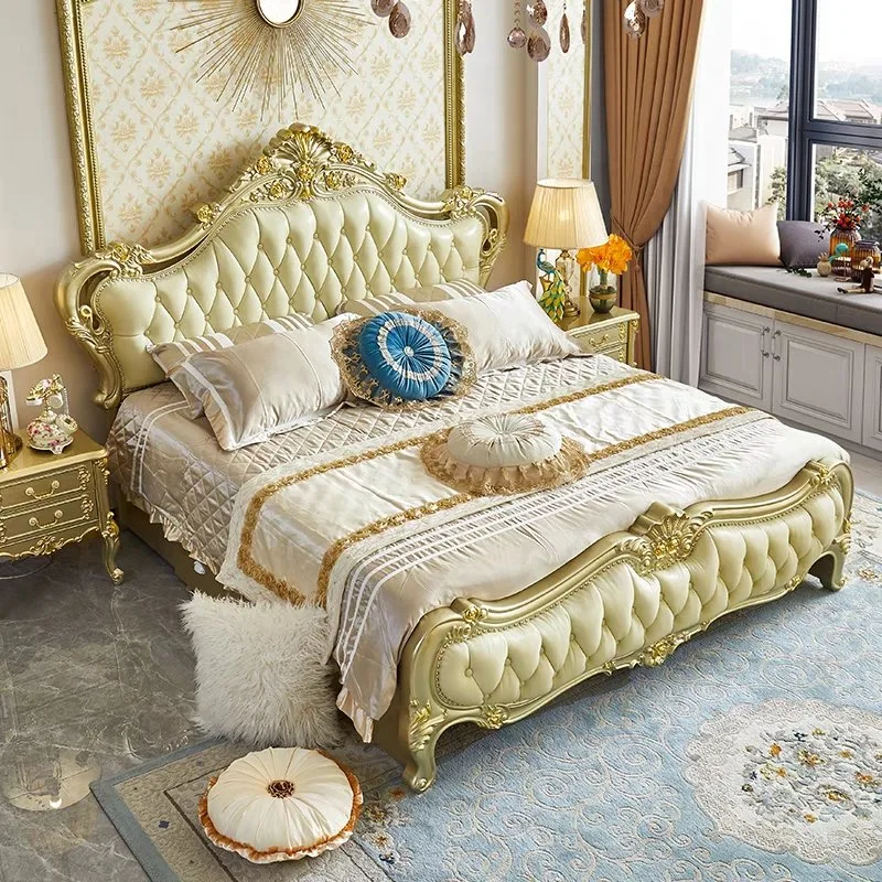 Chinese Modern Home Decoration Wooden King Bed Furniture for Home and Hotel Bedroom Set