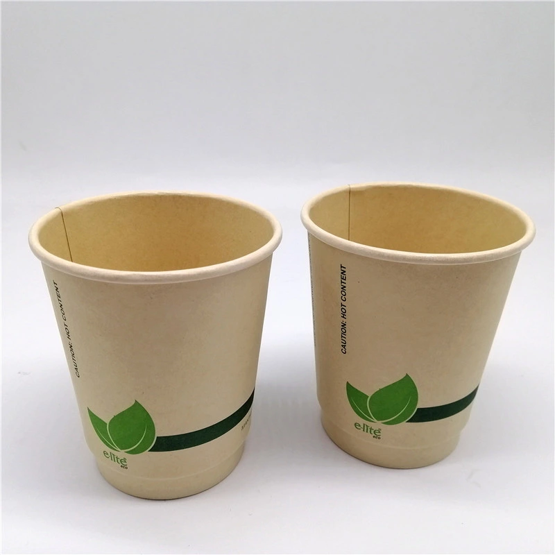 12oz Bamboo Fiber Pulp Coffee Paper Cup with Customized Logo Printing