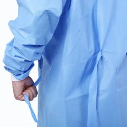 Competitive Price AAMI Level 1 2 3 Disposable Hospital Protective 35GSM SMS SMMS Surgical Gown with Knitted Cuffs