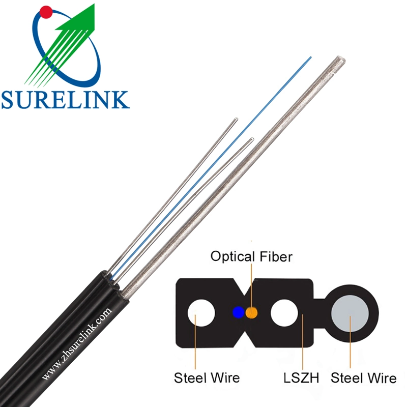 Outdoor FTTH Optical Fiber Cable with Steel Wire Strength Member