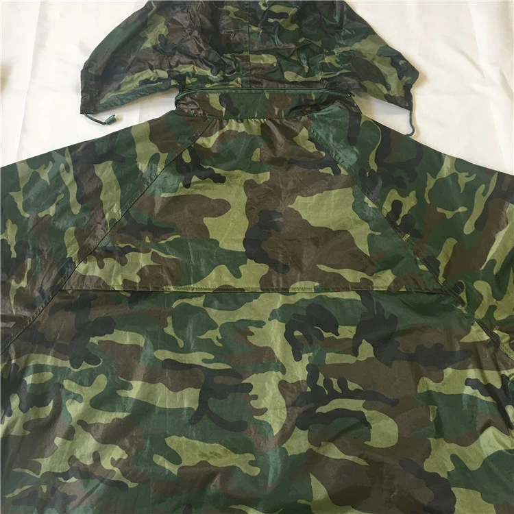 Multifunctional Professional Adult Camo Outdoor Raincoat PVC/Polyester Longcoat Mining Working Waterproof Rainwear Workwear