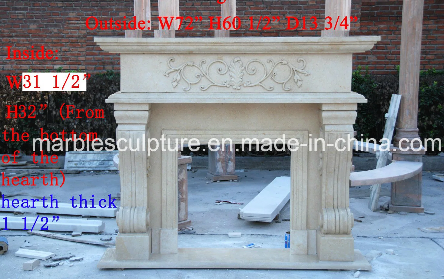 Cheap Price Stone Carving Indoor European Style Marble Fireplace (SY-MF242)