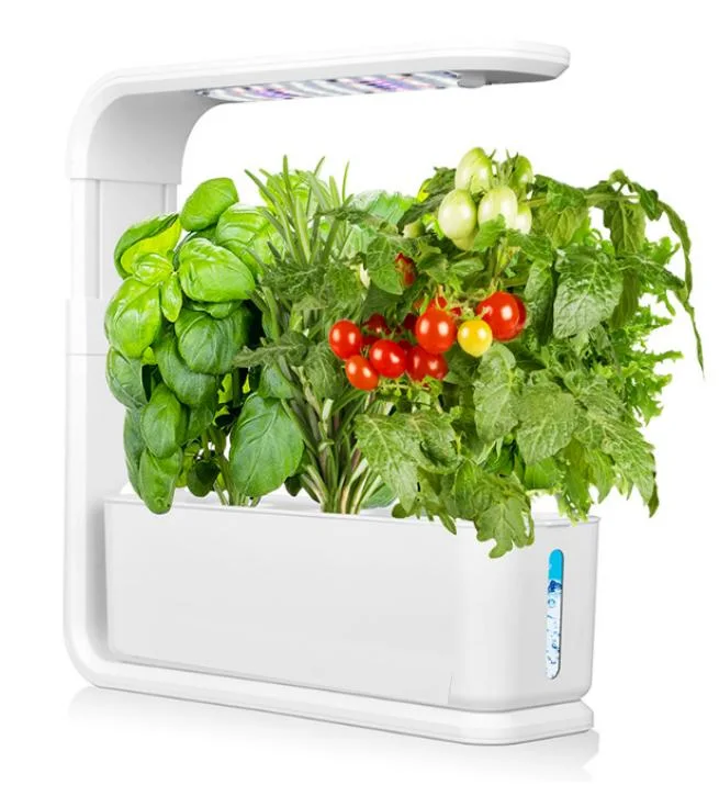 Weiß 3 Pods Indoor Kleine Heimpflanzen Plant Smart Kraut Pot Greenhouse Aero Garden LED Licht hydroponic wachsende Systeme