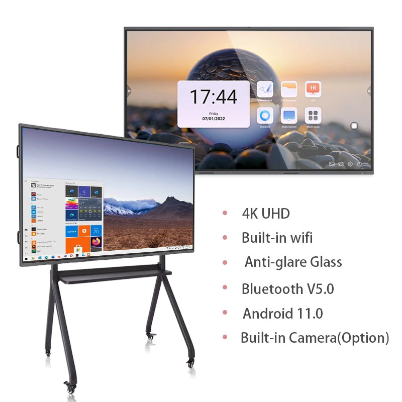 Ikinor 75 Inch Conference Interactive Flat Panel with UHD Camera Microphone Touch Screen Smart Board