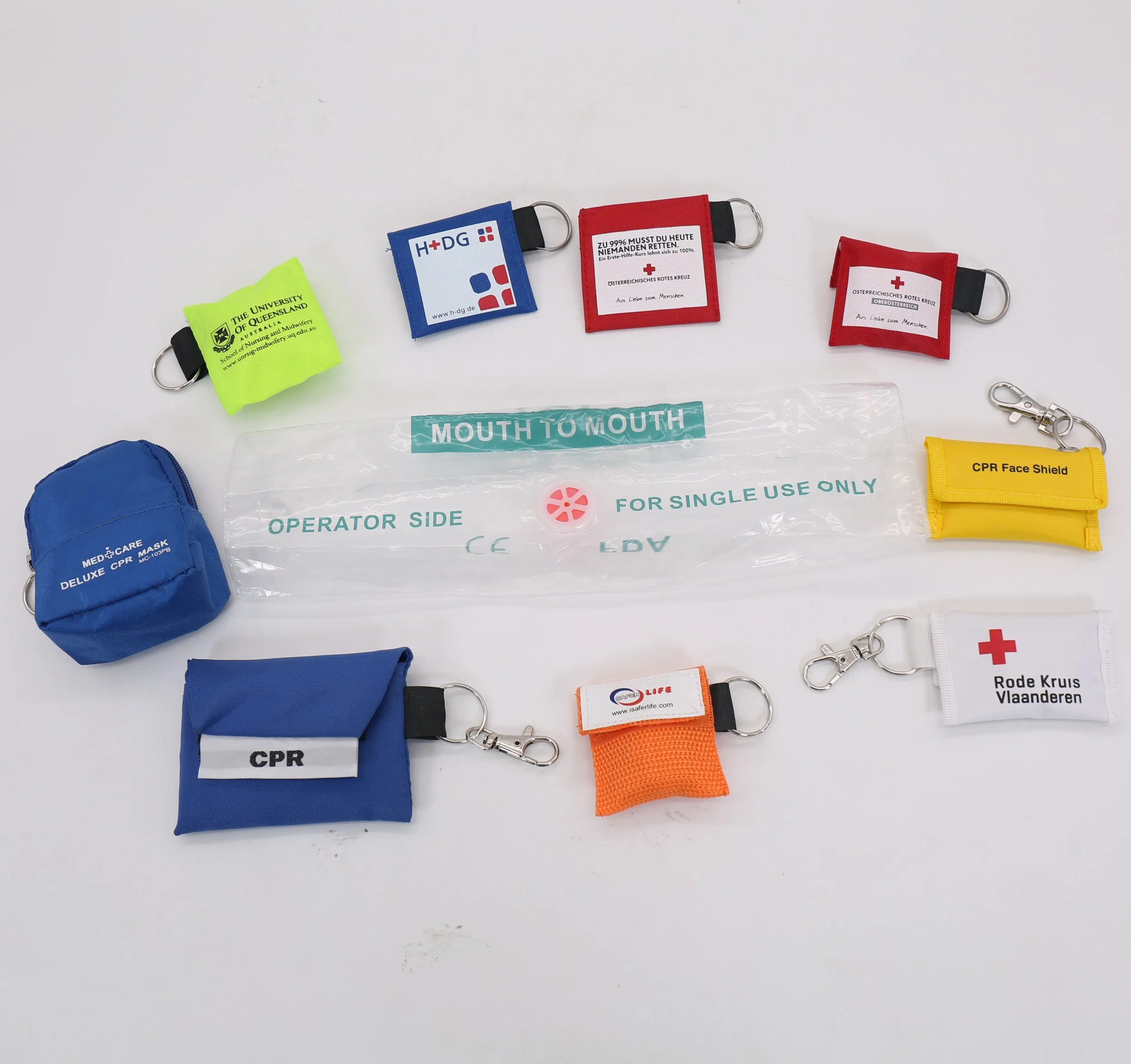 Keychain CPR Face Shield First Aid Training Resuscitation Products Medical Supplies