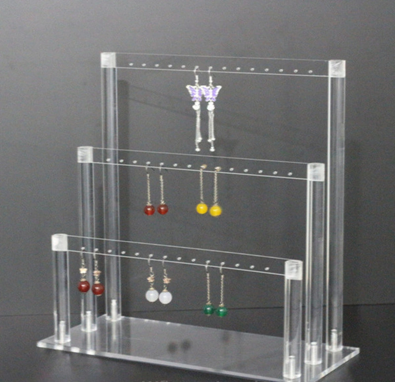 Custom Clear Acrylic Ring Display Holder, Table Acrylic Plastic Earring Display Stand