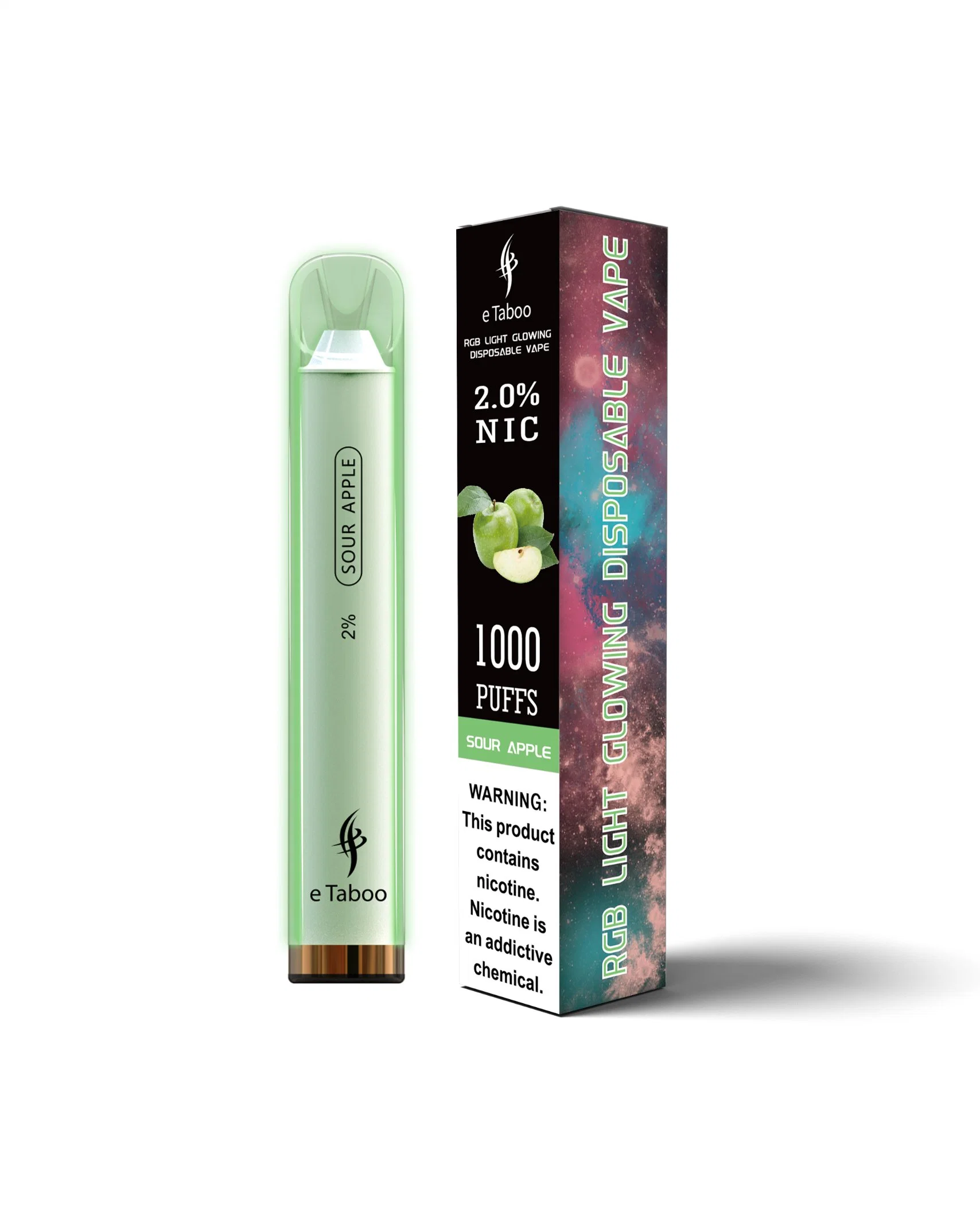 Original Factory 1000 Puffs E Cigarette Pen Mayorista/Proveedor desechable VAPE Con LED parpadeante RGB brillante patentado