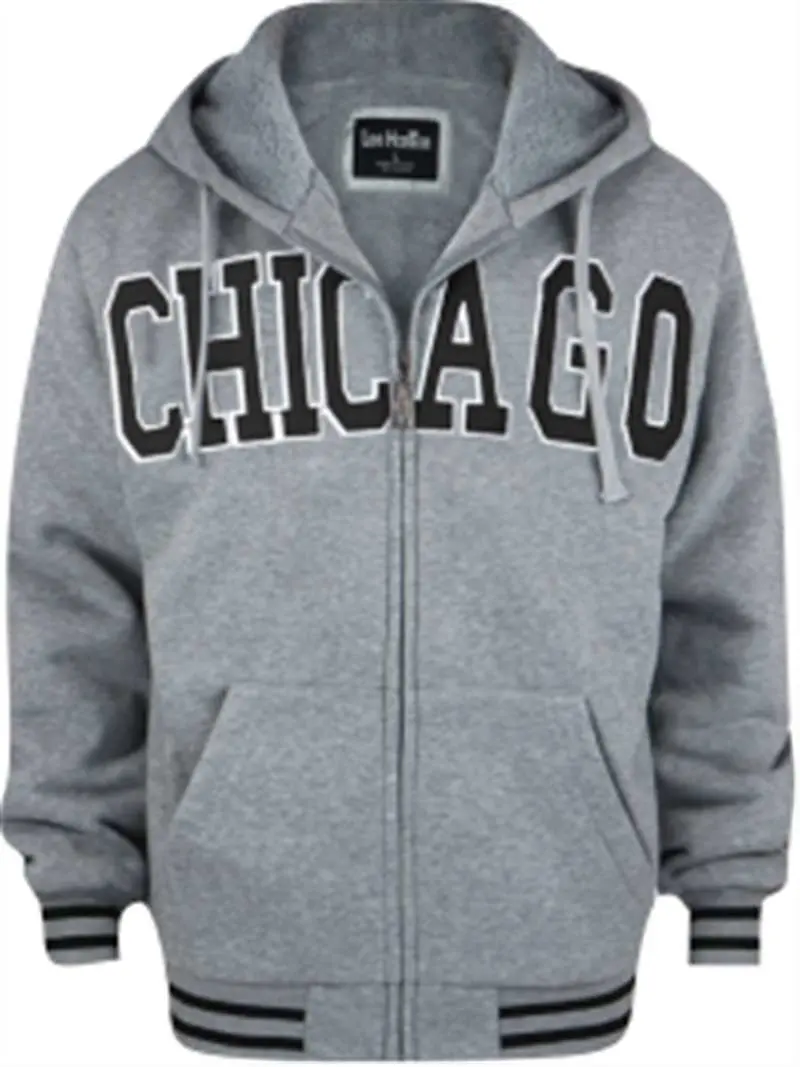 Mens Sherpa Lined Full Zip Hoddie Chicago