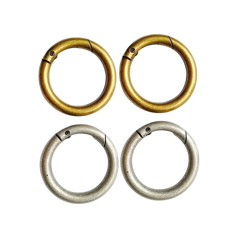 High-End Quality Openable Nickel Brass Metal O-Rings Spring Buckles for Bag Accessories