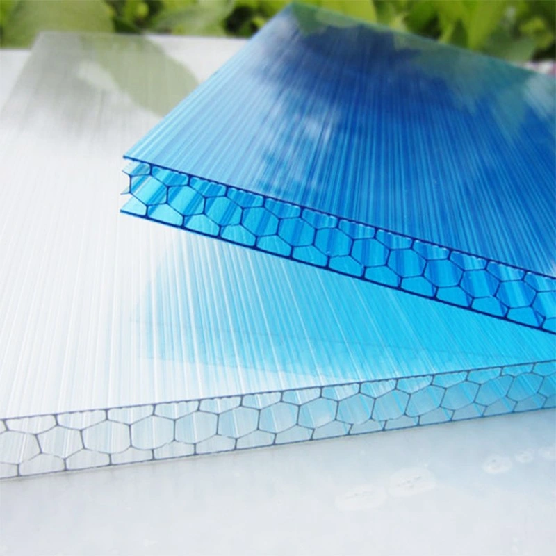 4mm 8mm Clear Plastic Twinwall Polycarbonate Hollow panel Polycarbonate Agricultural Greenhouse Sheet for Pavilion